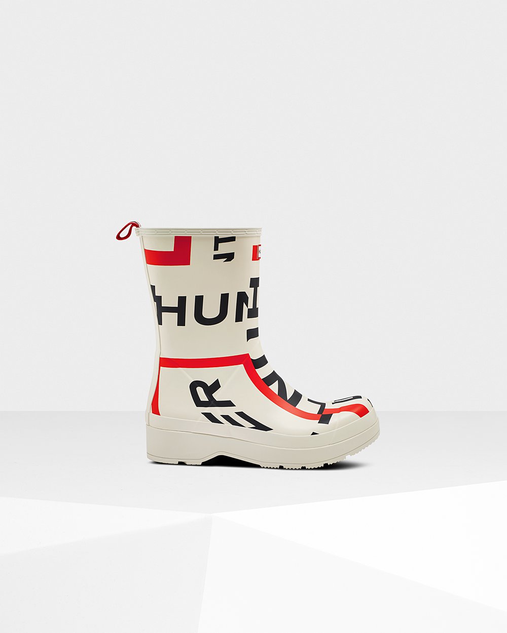 Hunter Hombre Original Mid-Height Exploded Logo Rain - Play Botas Blancas - 127-YHTXUI